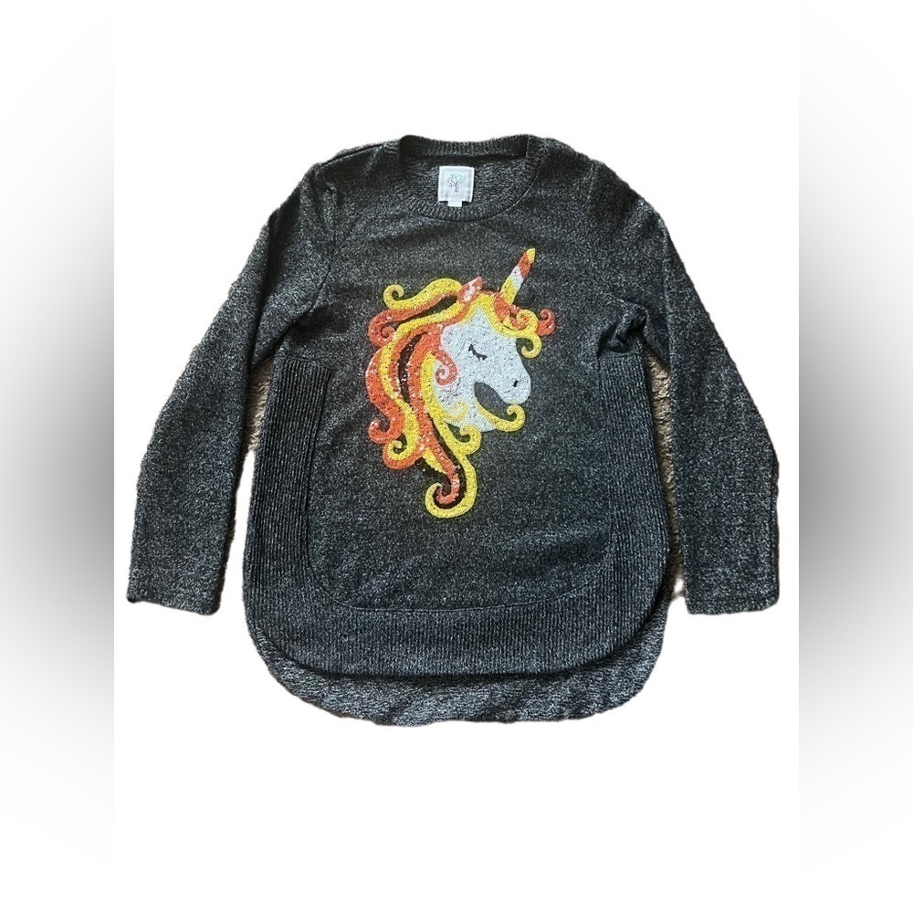 Colortree Unicorn Sweatshirt, Big Girls, Size Large (14)